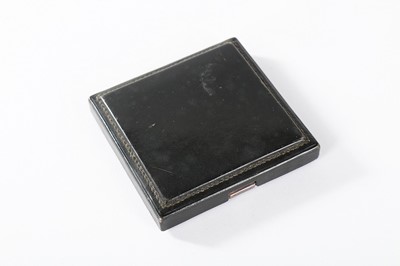 Lot 75 - An Hermès black leather cigarette case,...