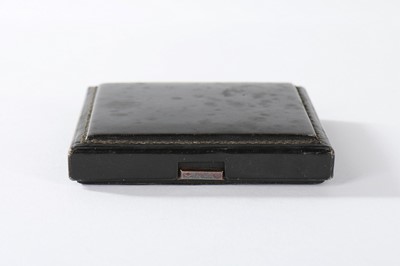 Lot 75 - An Hermès black leather cigarette case,...
