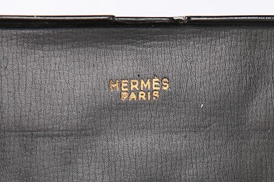 Lot 75 - An Hermès black leather cigarette case,...