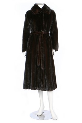 Lot 5 - A Creeds brown/black mink coat, probably 1960s,...