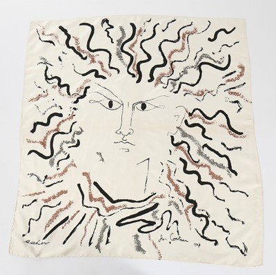 Lot 210 - An Ascher art square - Jean Cocteau 'Visage',...