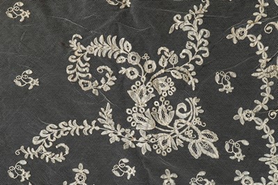 Lot 438 - Two bridal lace veils, 1880s-90s, comprising...