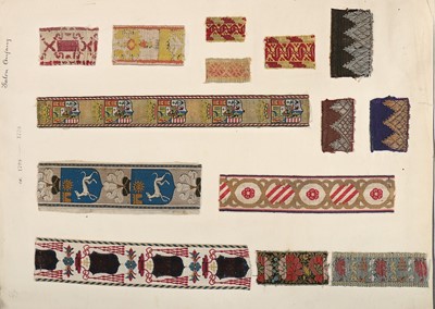 Lot 221 - A large group of ribbon samples, mid 19th...