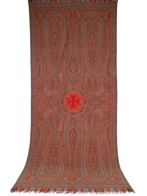 Lot 346 - A good woven wool long shawl, French, 1855-60,...