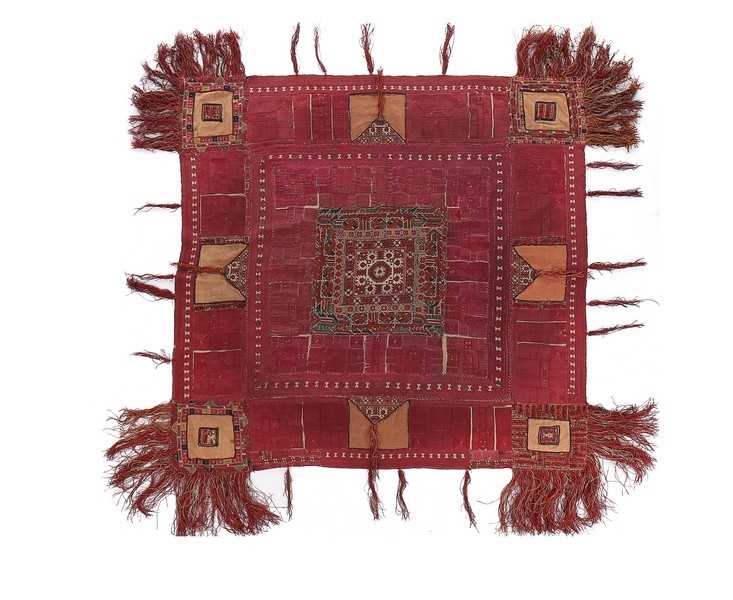 Lot 357 - A square ceremonial cloth, Balkan, 19th