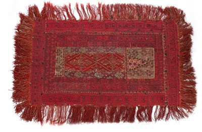 Lot 367 - A composite prayer arch or qibleh cloth,...