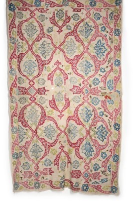 Lot 377 - An Ottoman embroidered quilt facing, (Yorgan...