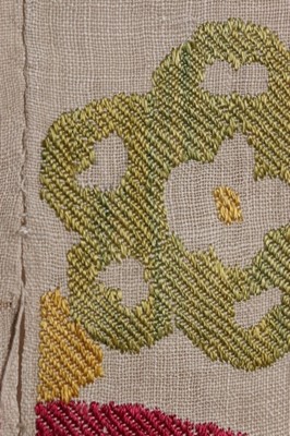 Lot 377 - An Ottoman embroidered quilt facing, (Yorgan...