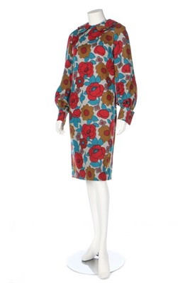 Lot 226 - A Mary Quant floral printed wool dress,1962-64,...