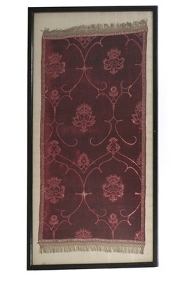 Lot 339 - A panel of cisele silk velvet, Florence, mid...