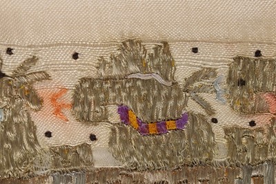 Lot 393 - A group of Ottoman embroidered sashes, napkins,...