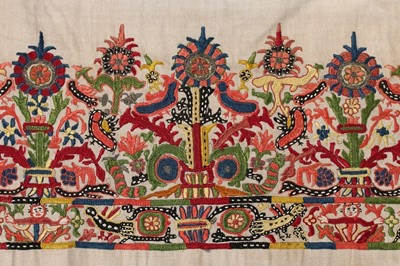 Lot 397 - A good embroidered skirt panel, Crete, mid...