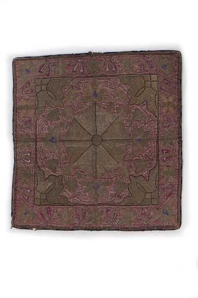 Lot 410 - An embroidered purple velvet sugar cover,...