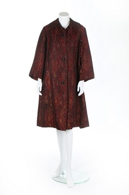 Lot 127 - A Christian Dior couture woven silk tent coat,...