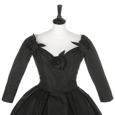 Lot 111 - A Christian Dior couture black faille cocktail...