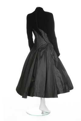 Lot 94 - A Maggy Rouff couture black velvet and taffeta...