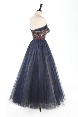 Lot 120 - A Jacques Heim couture beaded tulle ball gown,...