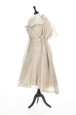 Lot 135 - A Christian Dior couture embroidered white...