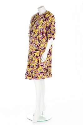 Lot 140 - A Neiman Marcus embossed velvet 'pansy' coat,...