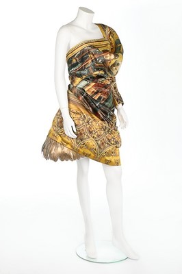 Lot 343 - An Alexander McQueen printed silk and...