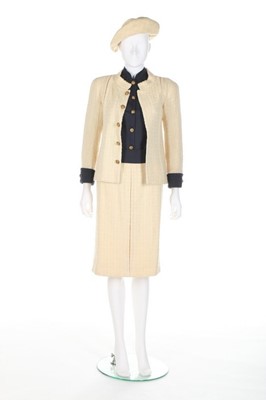 Lot 162 - A Chanel ivory tweed ensemble, probably...