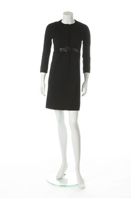 Lot 188 - A Balenciaga couture black jersey dinner dress,...