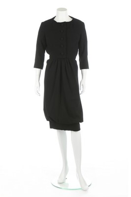 Lot 184 - A Christian Dior London black wool cocktail...