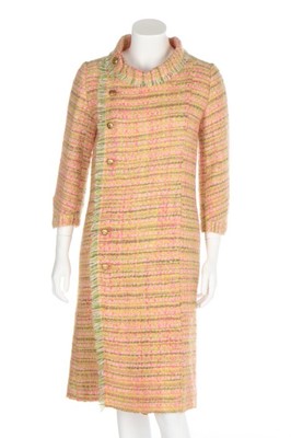 Lot 156 - A Chanel couture pink, yellow and green tweed...