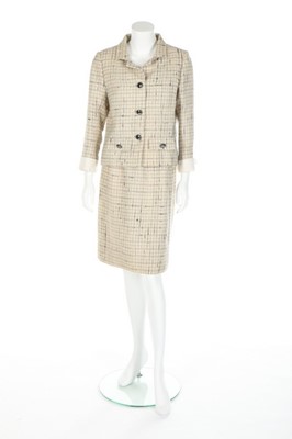 Lot 165 - A Balenciaga couture flecked grey and ivory...
