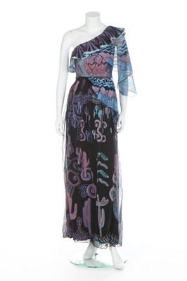 Lot 244 - A Zandra Rhodes Native American-print dress,...