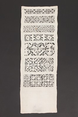 Lot 27 - A reticella sampler, believed to have been...