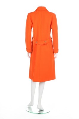 Lot 237 - An André Courrèges orange wool coat, circa...