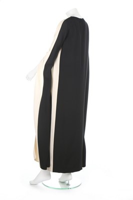 Lot 224 - A Pierre Cardin black and ivory silk crêpe de...