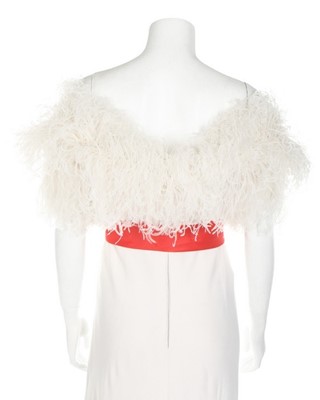 Lot 234 - A Valentino couture white crêpe and ostrich...