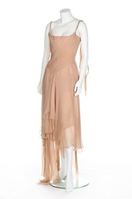 Lot 333 - An Alexander McQueen nude chiffon evening gown,...