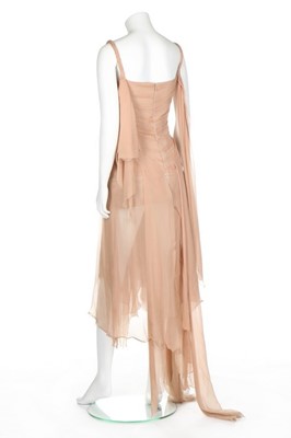 Lot 333 - An Alexander McQueen nude chiffon evening gown,...