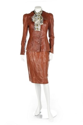 Lot 247 - A Bill Gibb leather ensemble, Autumn-Winter,...