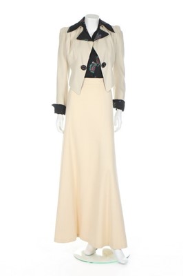 Lot 248 - An Ossie Clark/Celia Birtwell ivory wool suit,...