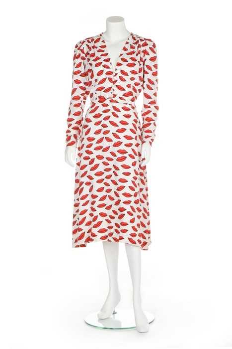 Lot 211 - A rare Yves Saint Laurent 'lips' print dress,