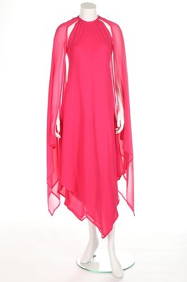 Lot 216 - A Lanvin couture bias-cut shocking pink...