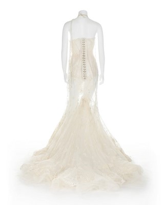 Lot 352 - Björk's Alexander McQueen pearl beaded 'bridal'...