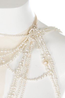 Lot 352 - Björk's Alexander McQueen pearl beaded 'bridal'...