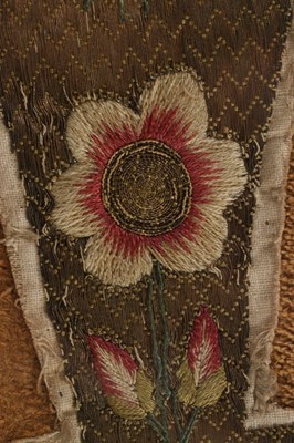 Lot 35 - An embroidered stomacher, circa 1700, the...