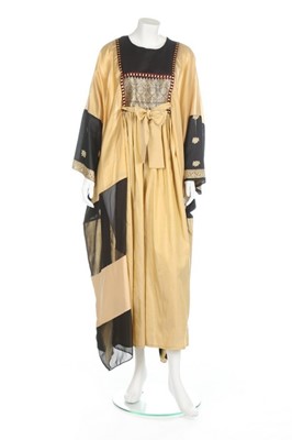 Lot 243 - A Thea Porter gold slubbed silk abaya/kaftan...