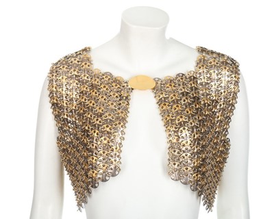 Lot 261 - A Paco Rabanne gilt and silver metal bolero,...