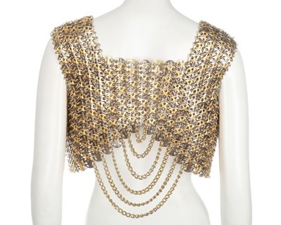 Lot 261 - A Paco Rabanne gilt and silver metal bolero,...