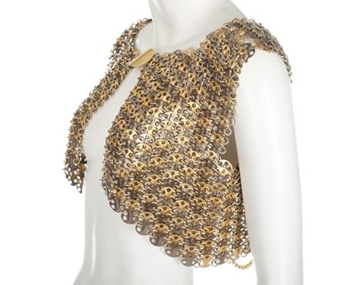 Lot 261 - A Paco Rabanne gilt and silver metal bolero,...