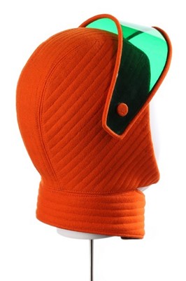 Lot 373 - A rare Gwen Pennington futuristic orange felt...