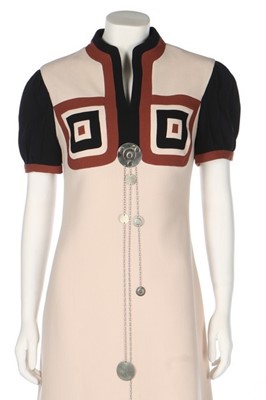 Lot 374 - A Louis Féraud futuristic crêpe dress, circa...