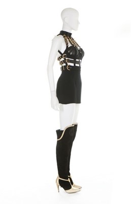 Lot 285 - A fine and rare Gianni Versace black silk...